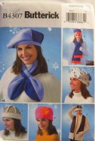 Butterick B4307 Misses Fleece Hats and Scarves